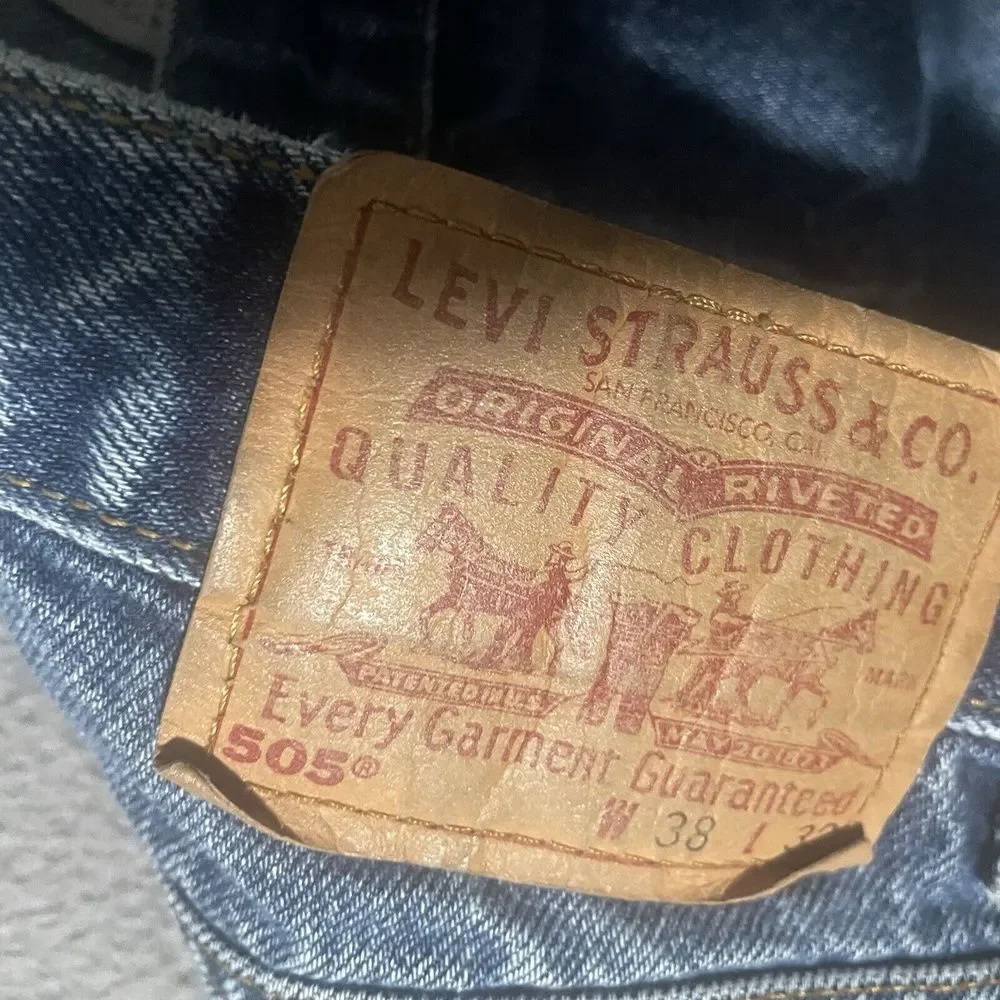 Vintage Levis Jeans Mens‎ 38x30 Blue 505 Denim Pants High Rise Straight Y2K